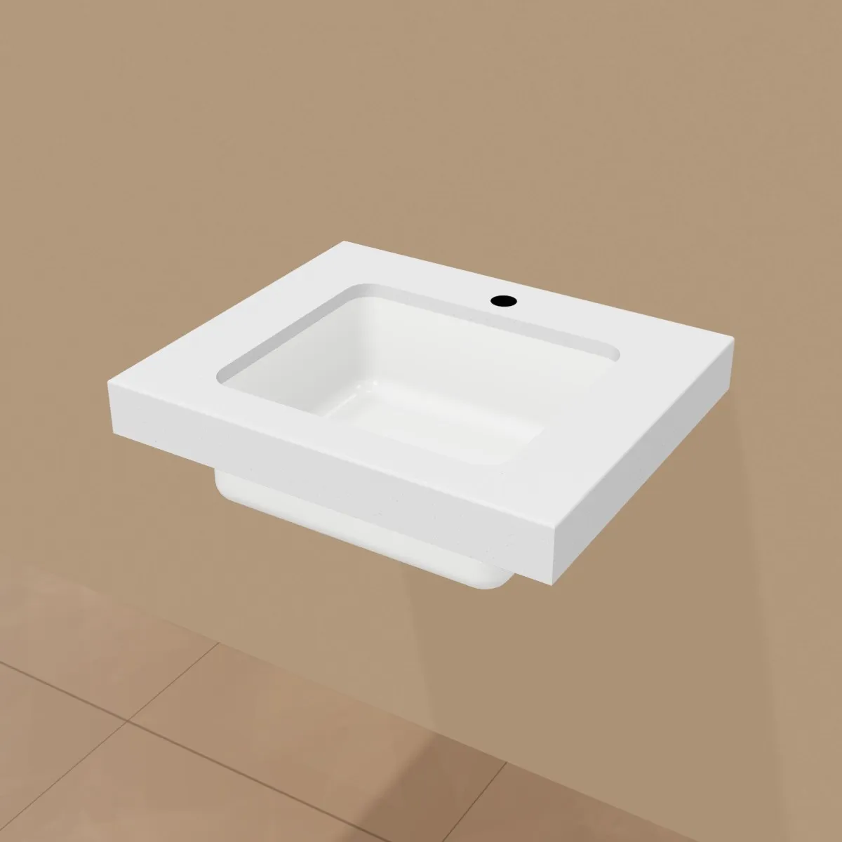 Blat baie + Chiuv monolit Quartz ARCADIA 60X50XH10 cm