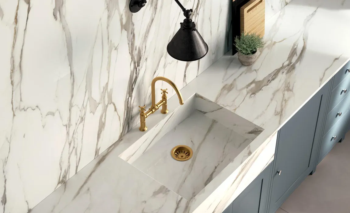 Blat de baie ceramică Calacatta Gold