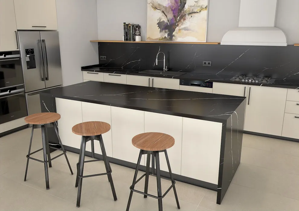 Blat de baie quartz Marquina Tierra