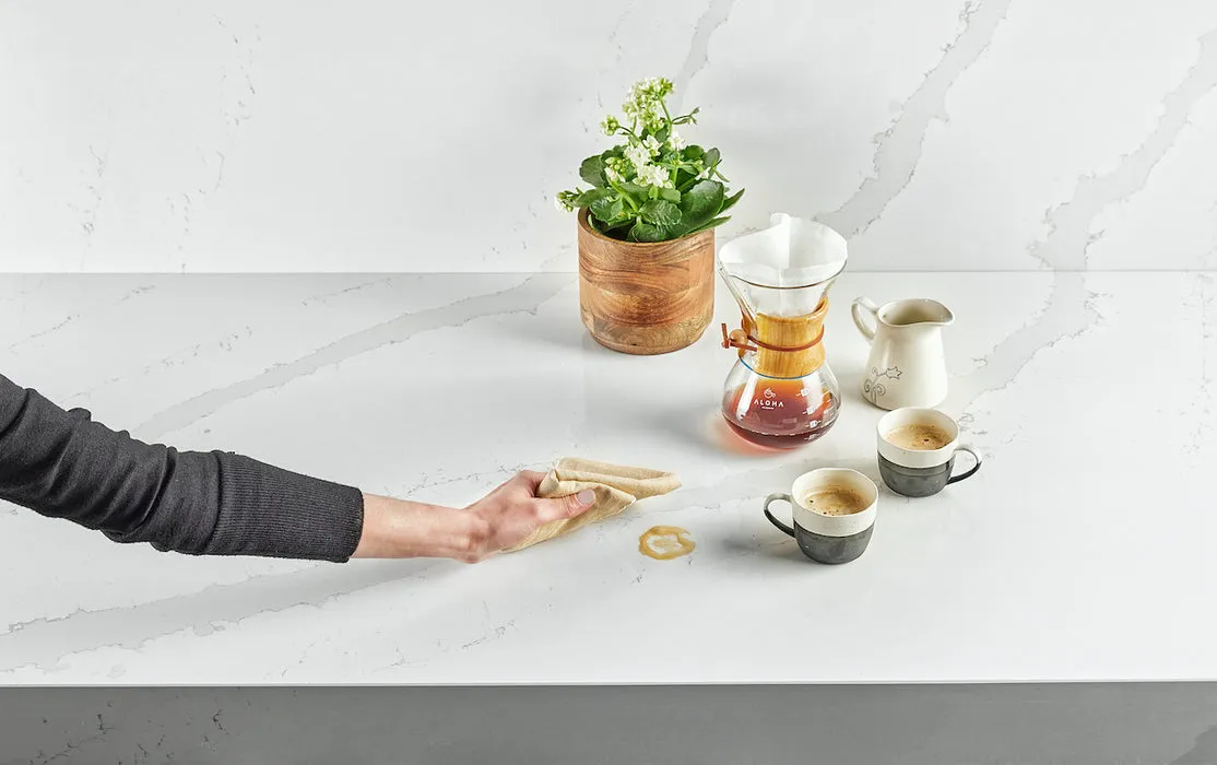 Blat de baie quartz Calacatta Victory Gold