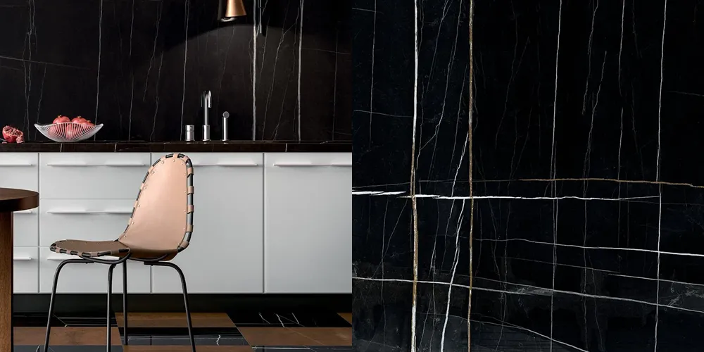 Blat de baie ceramică Sahara Noir