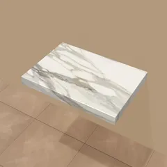 Blat baie fara decupaje Ceramica Calacatta Gold 80X55XH10 cm – blat de baie din stoc, randare 3D