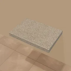 Blat baie fara decupaje Quartz Lapaz 80X55XH10 cm, nuanța 332 Lapaz – blat de baie din stoc, randare 3D