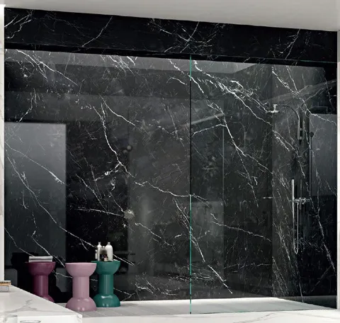 Blat de baie ceramică Nero Marquina