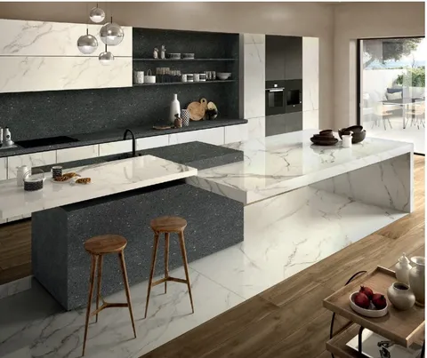Blat de baie ceramică Calacatta Oro