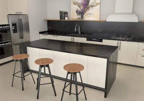 Blat de baie quartz Marquina Tierra