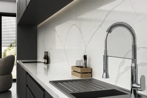 Blat de baie quartz 7134 Calacatta Aldeon