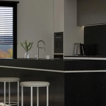 Blat de baie quartz 5701 Lucida Black