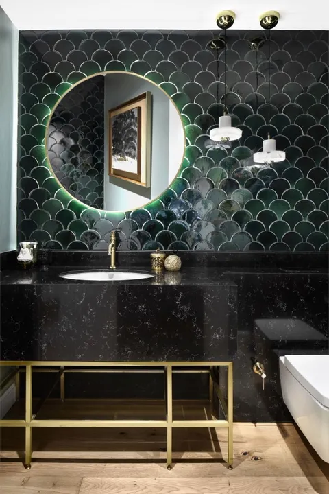 Blat de baie quartz Spa Black